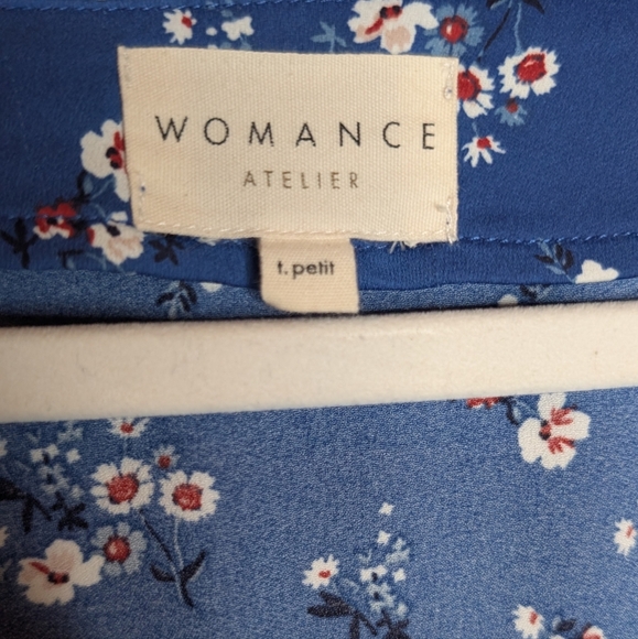 253-Womance Floral Blue Button-Down Dress - Picture 2 of 3